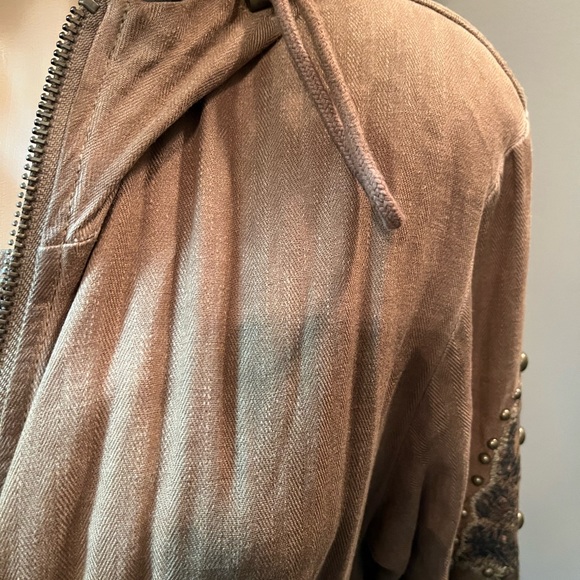 Free People Tan Parker Hooded Jacket Sz10 - Picture 14 of 16